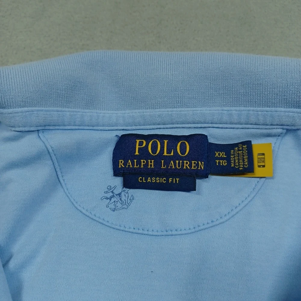 Polo Ralph Lauren Shirt Mens XXL Blue Anchor Sailing‎ All Over Print Classic Fit